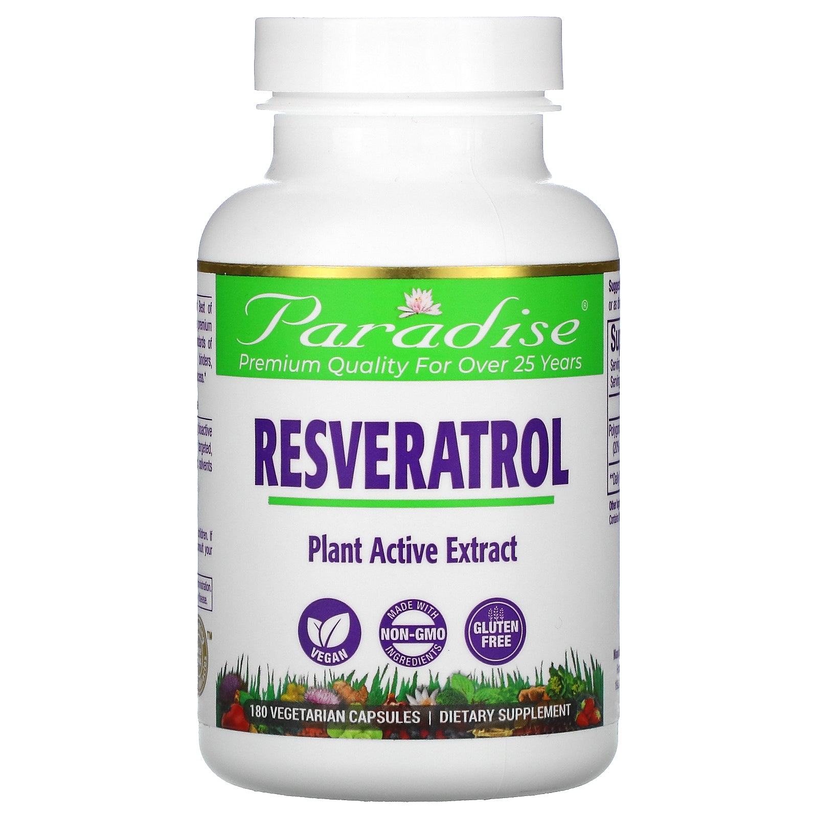 Paradise Herbs, Resveratrol Vegetarian Capsules