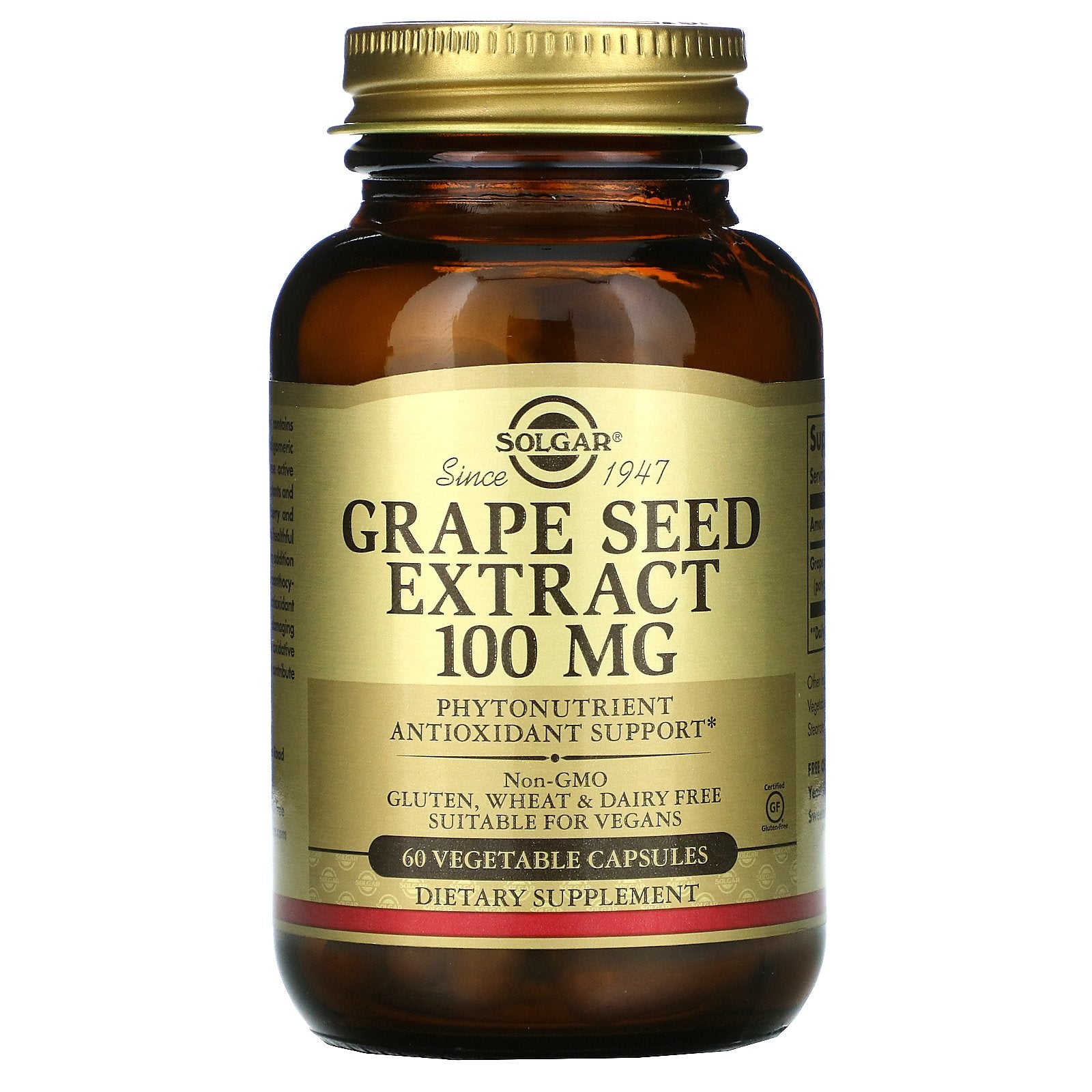 Solgar, Grape Seed Extract, 100 mg Vegetable Capsules
