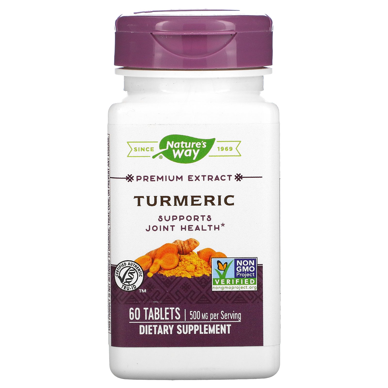 Nature'S Way Turmeric, Premium Extract, Supports Joint Health*, Standardized To 95% Curcuminoids, 500 Mg Per Serving, Non-Gmo Project Verified, 60 Tablets (Packaging May Vary)