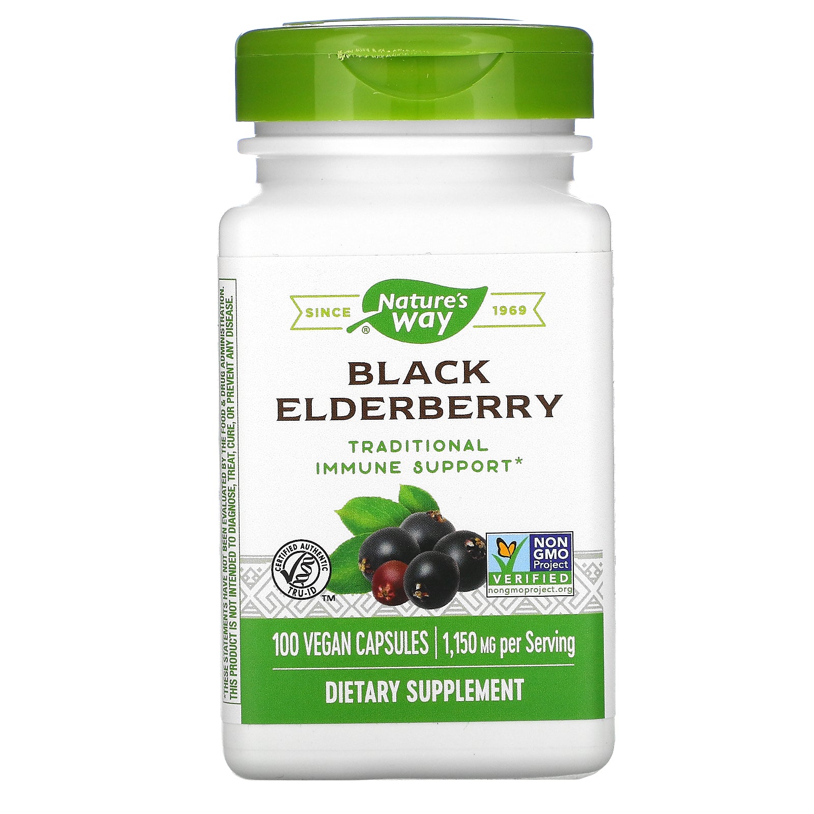 Nature's Way, Black Elderberry, 575 mg,  Vegan Capsules