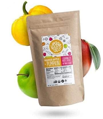 Veggie Go's Ends and Bits (Mango, Apple + Pumpkin) Organic Fruit Snacks with No Added Sugar for Kids and Adults - Gluten-Free, Non-GMO, Vegan -  Bag