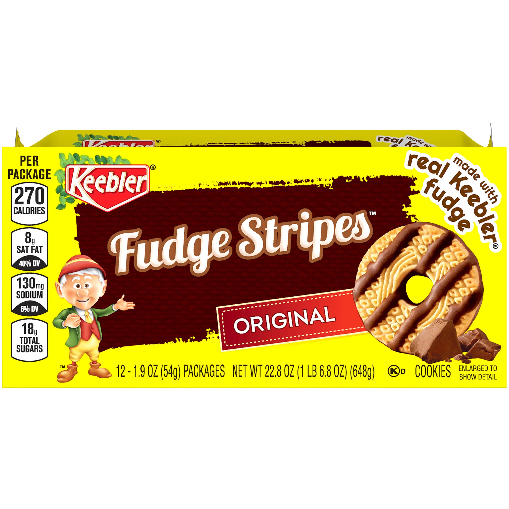 KEEBLER FUDGE STRIPES Original Cookies 12-. Packs