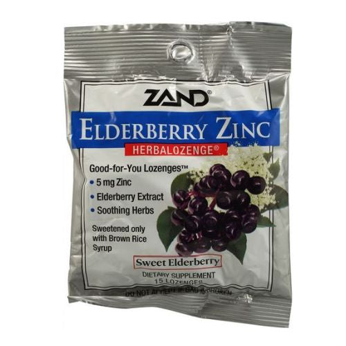 Herbalozenge Elderberry Zinc 15 Lozenges By Zand