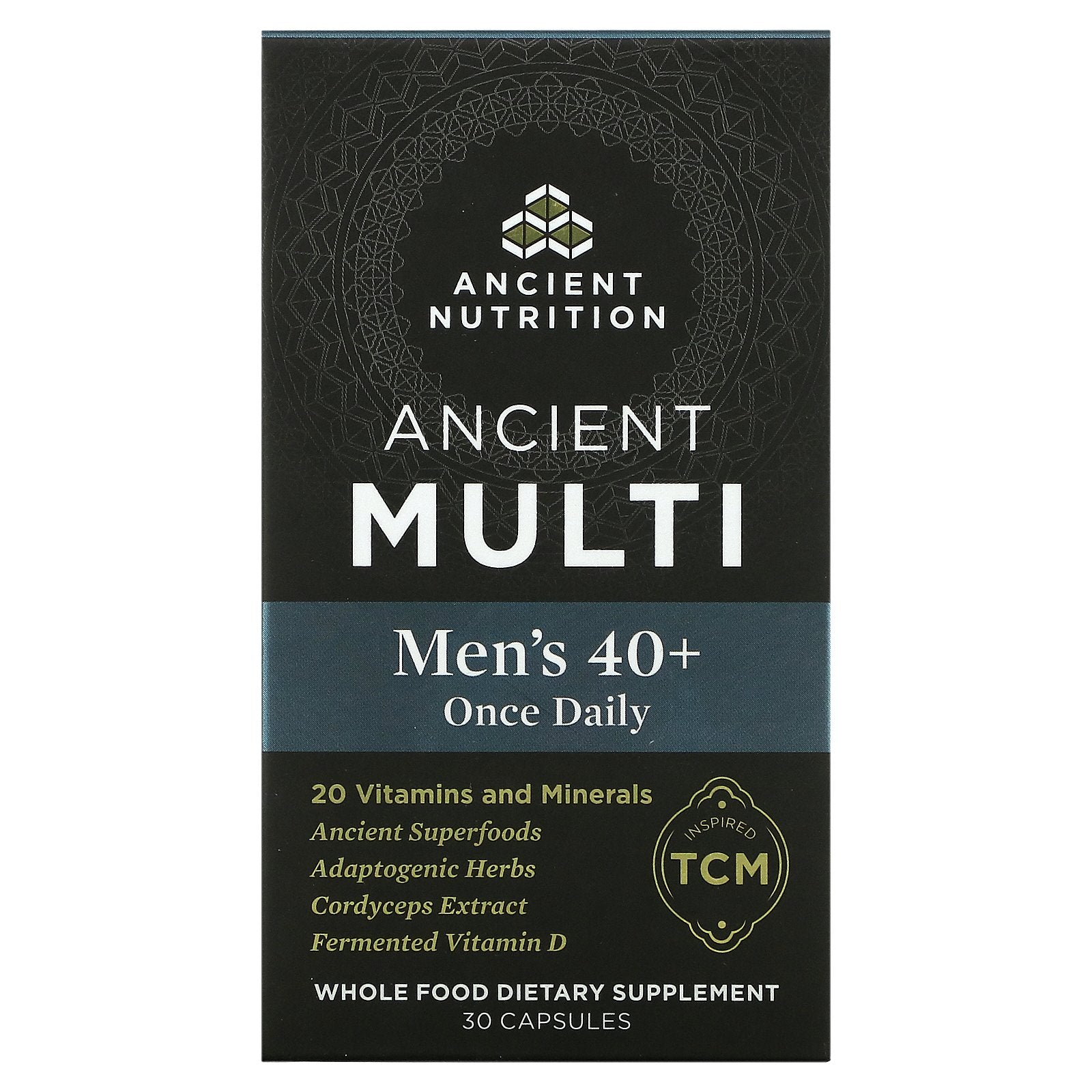Dr. Axe / Ancient Nutrition, Ancient Multi, Men'S 40+ Once Daily, Capsules