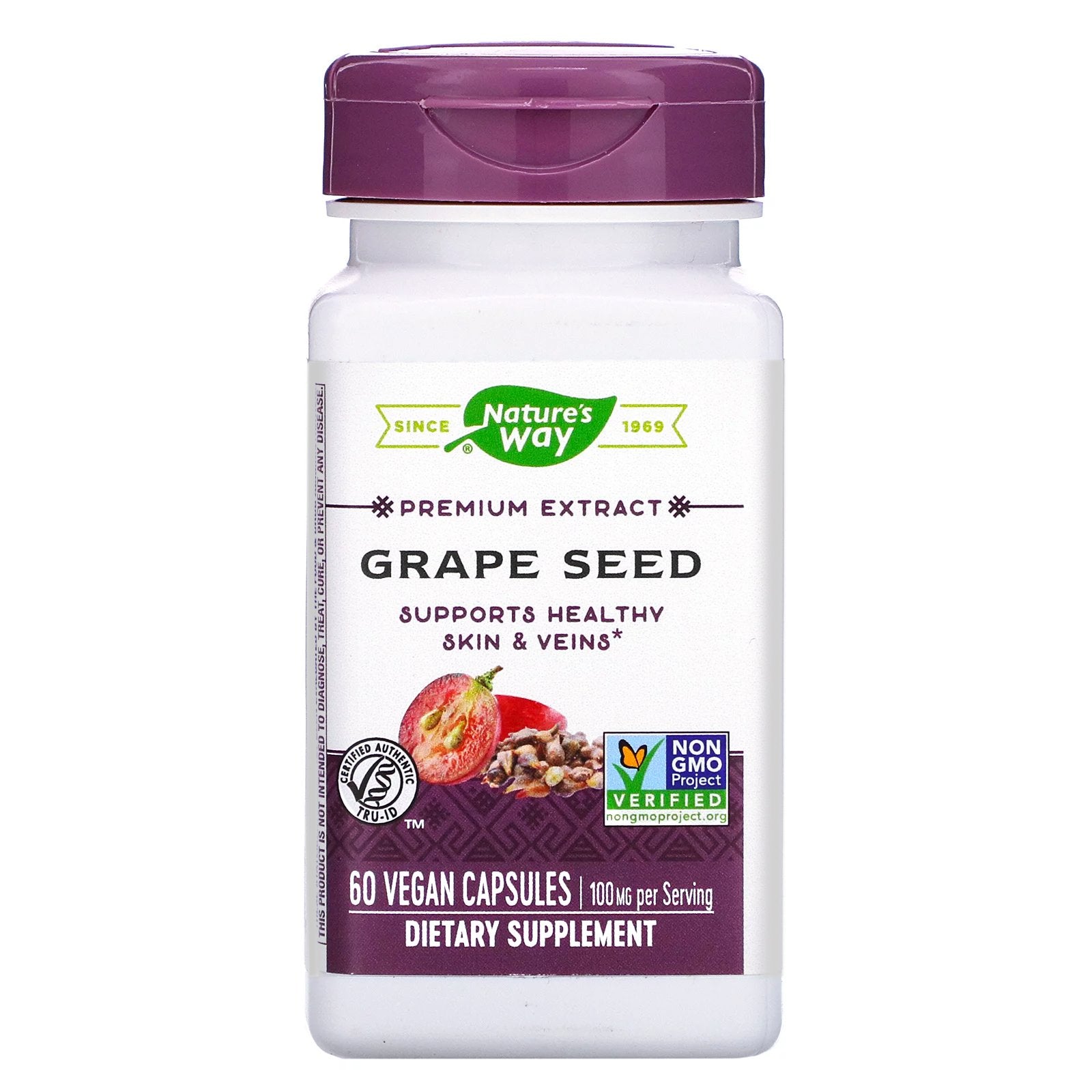 Nature'S Way, Premium Extract, Grape Seed Vegan Capsules