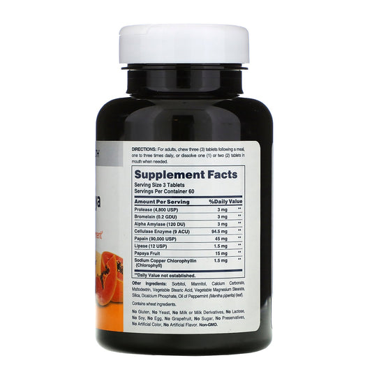 American Health, Super Papaya Enzyme Plus Chewable Tablets