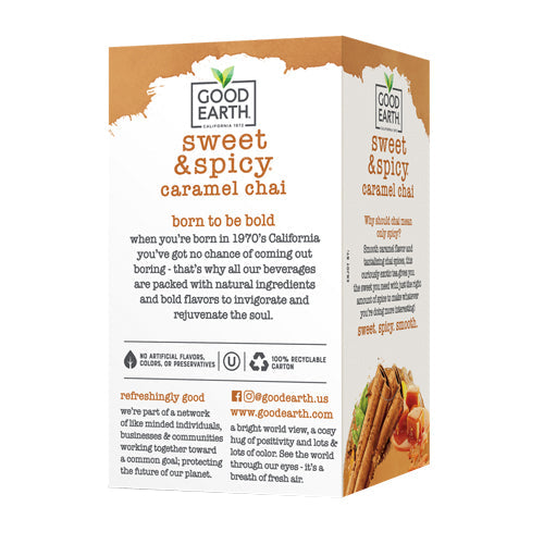 Sweet & Spicy Caramel Chai 18 Bags By Good Earth Teas