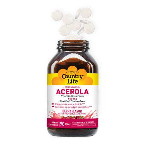 Acerola C with Bioflavonoid & Rutin NF 90 Wafers By Country 