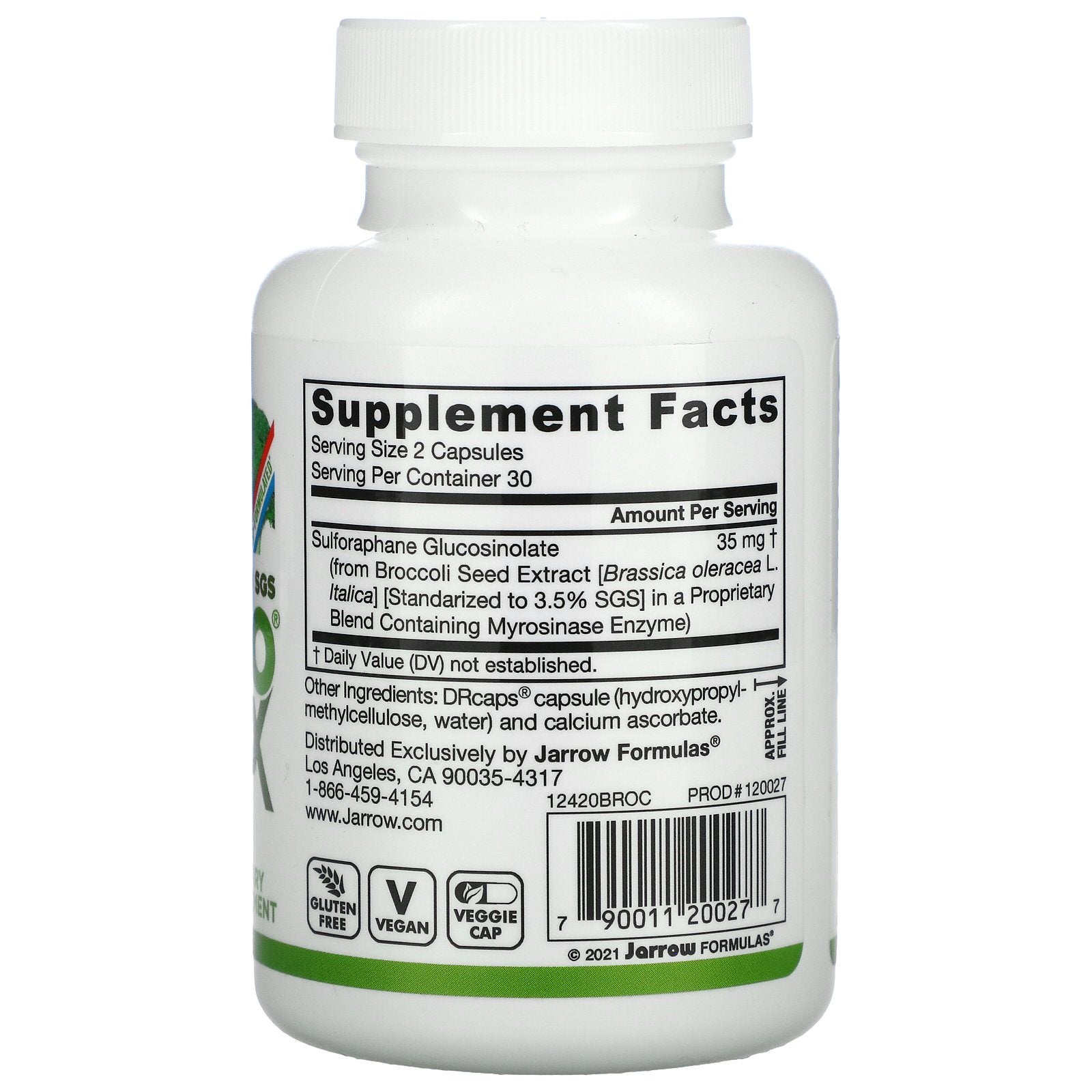 Jarrow Formulas, Broccomax, Myrosinase Activated Sgs, Delayed Release Veggie Caps