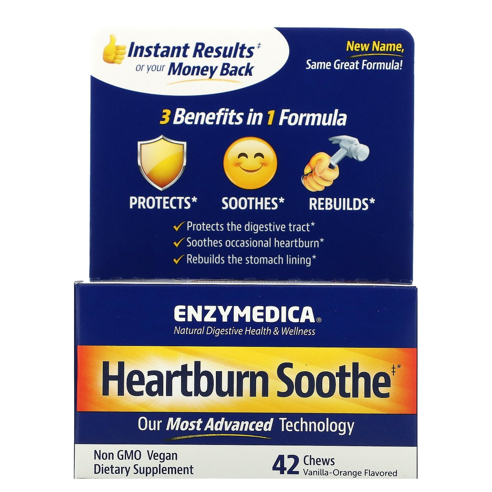 Enzymedica, Heartburn Relief, Vanilla-Orange