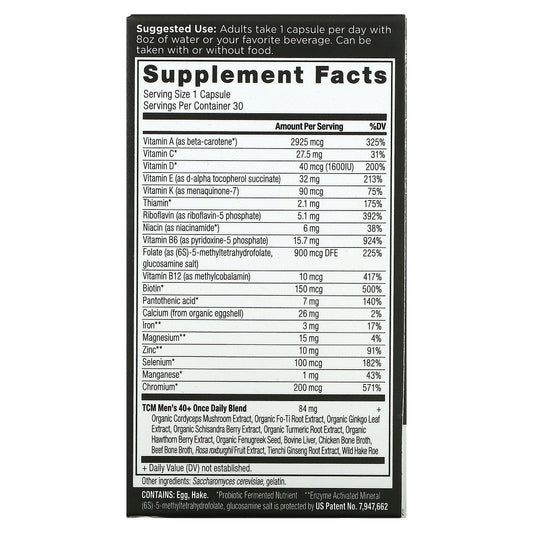 Dr. Axe / Ancient Nutrition, Ancient Multi, Men'S 40+ Once Daily, Capsules