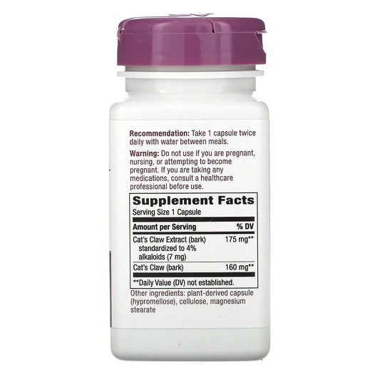 Nature's Way Standardized Cat's Claw Extract, 175 mg per serving, 60 Capsules