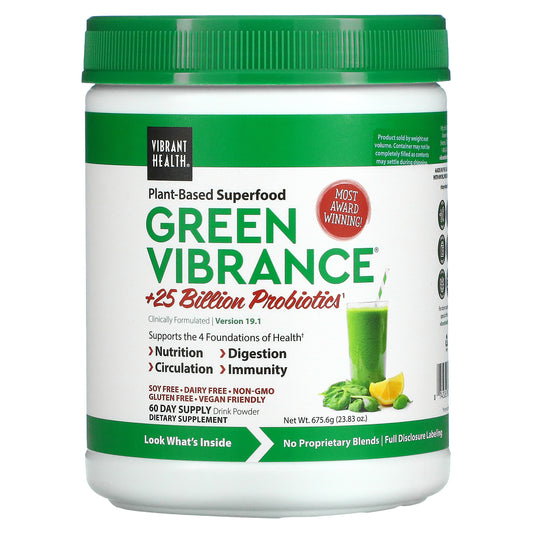 Vibrant Health, Green Vibrance +25 Billion Probiotics, Version 19.1