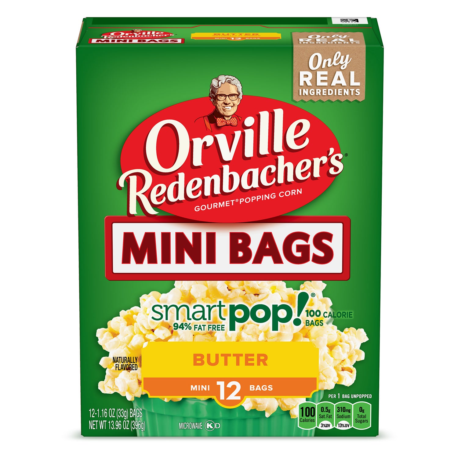 Orville Redenbacher's SmartPop! Butter Microwave Popcorn, Mini Bags, 12 Ct