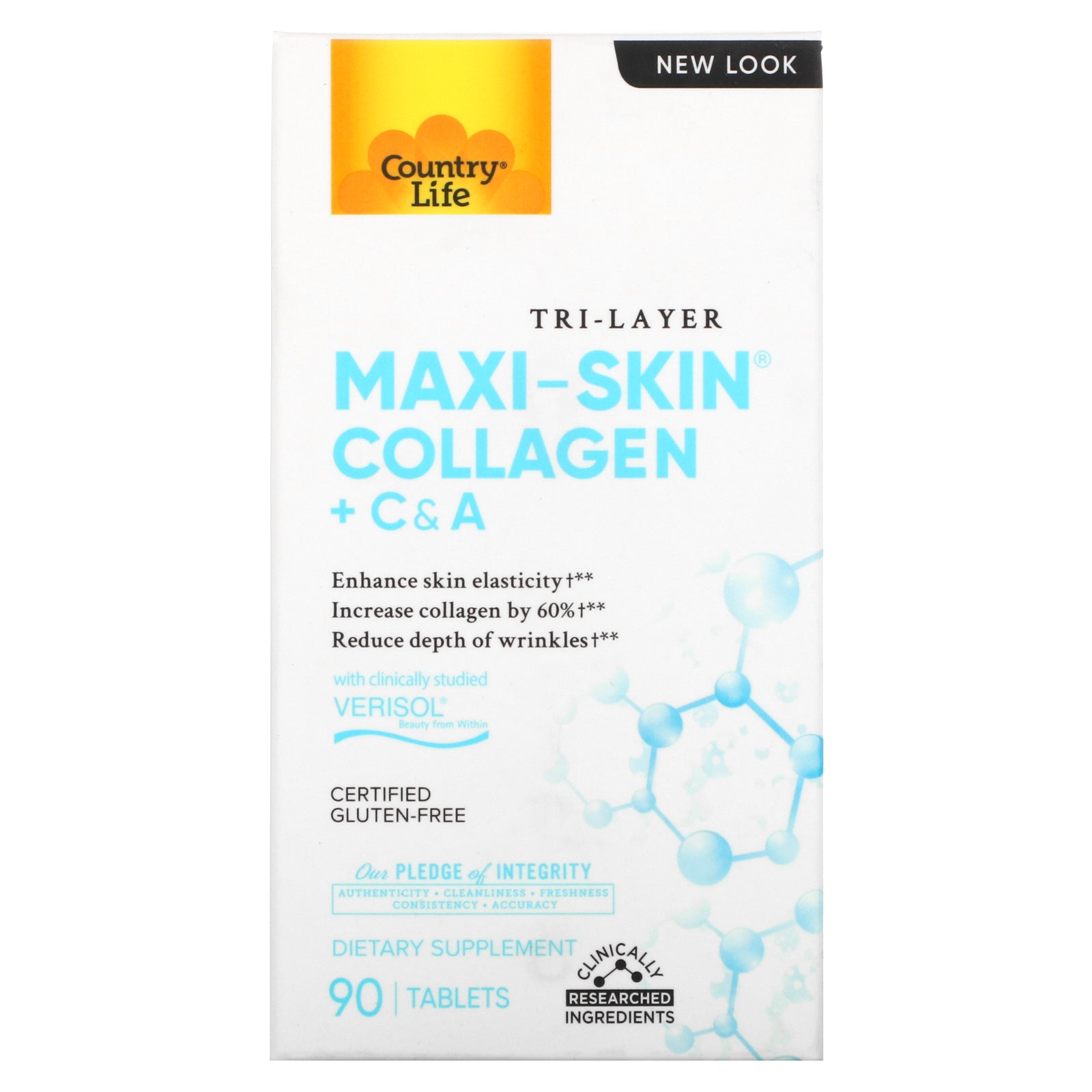 Country Life, Tri Layer Maxi-Skin Collagen + C & A