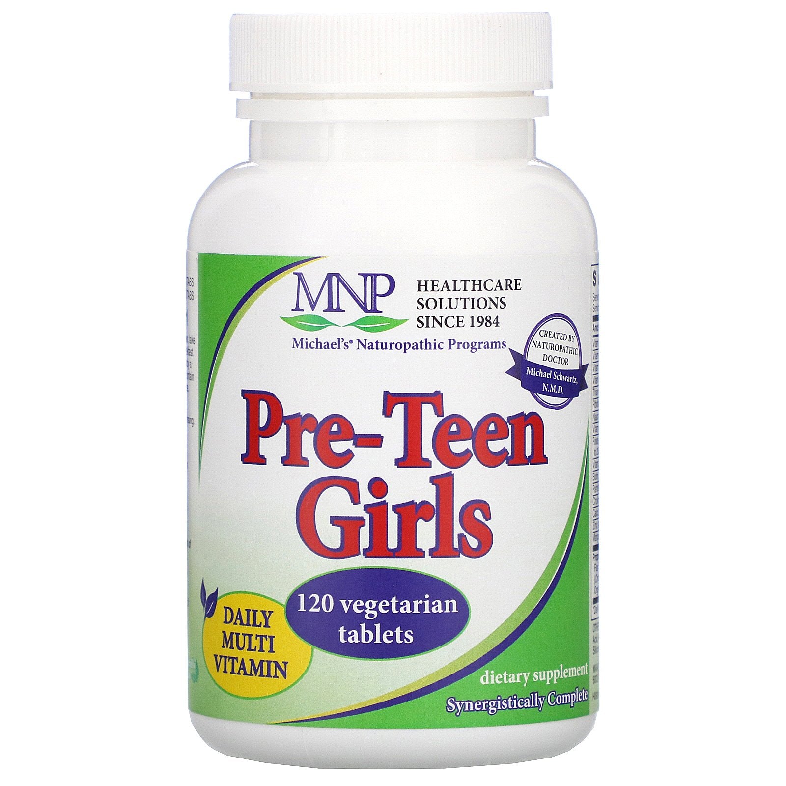 Michael'S Naturopathic, Pre-Teen Girls, Daily Multi Vitamin, Vegetarian Tablets