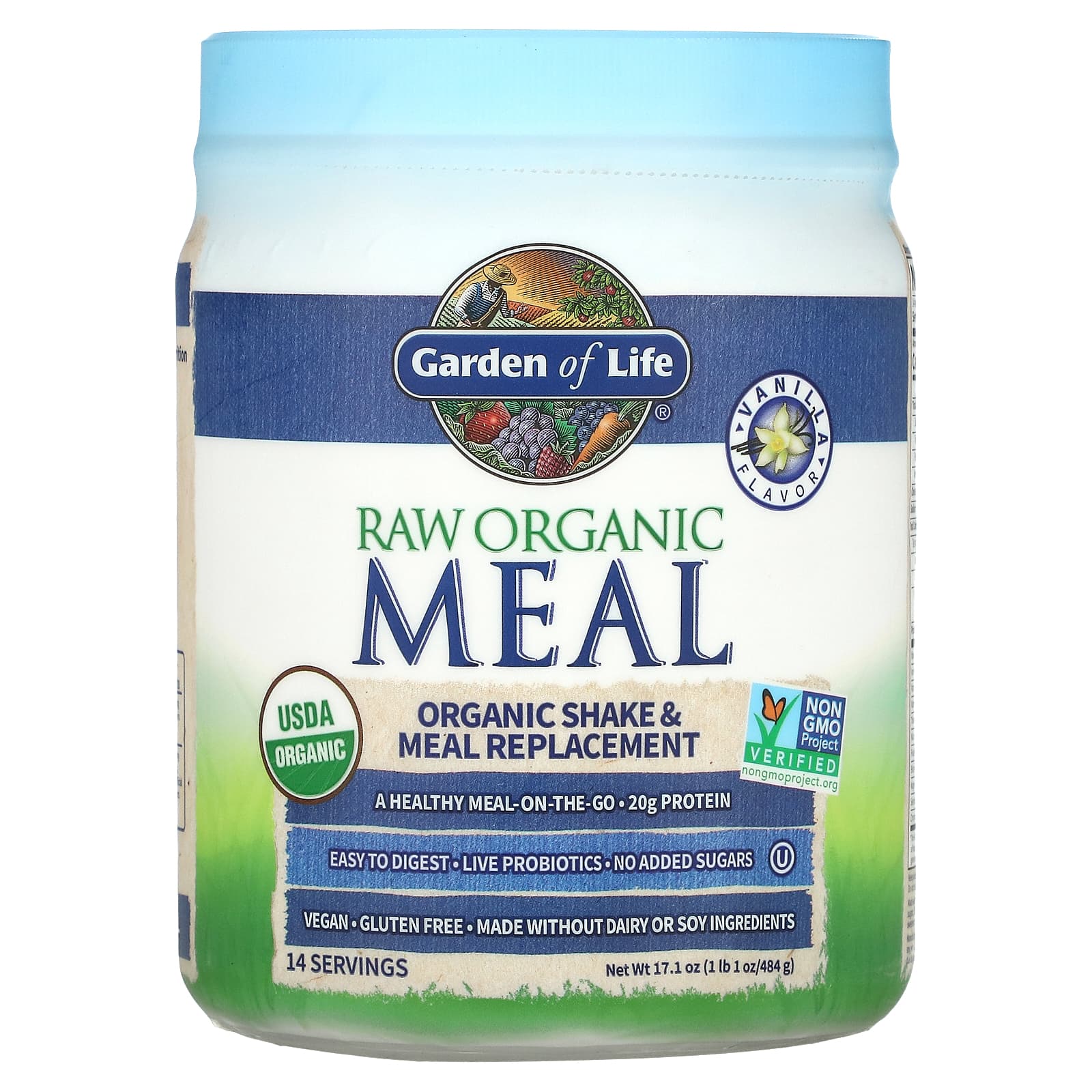 Garden Of Life, Raw Organic Meal, Shake & Meal Replacement, Vanilla, 1 Lb 1 Oz (484 G)