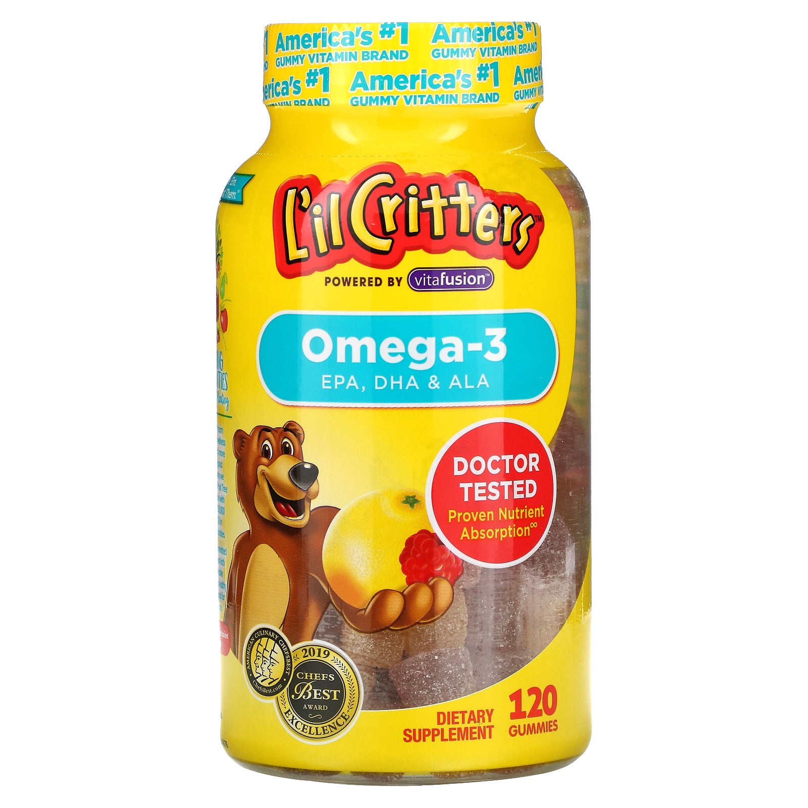 L'il Critters, Omega-3, Raspberry-Lemonade Gummies