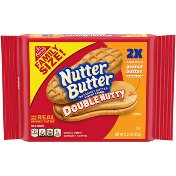 Nutter Butter Double Nutty Peanut Butter Sandwich Cookies, Family Size