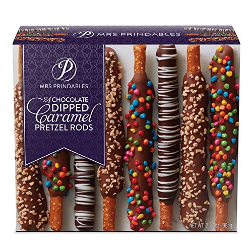Mrs. Prindables Chocolate Dipped Candy Caramel Pretzel Rods