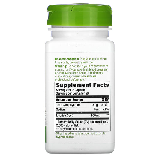 Nature's Way, Licorice Root, 450 mg, Vegan Capsules