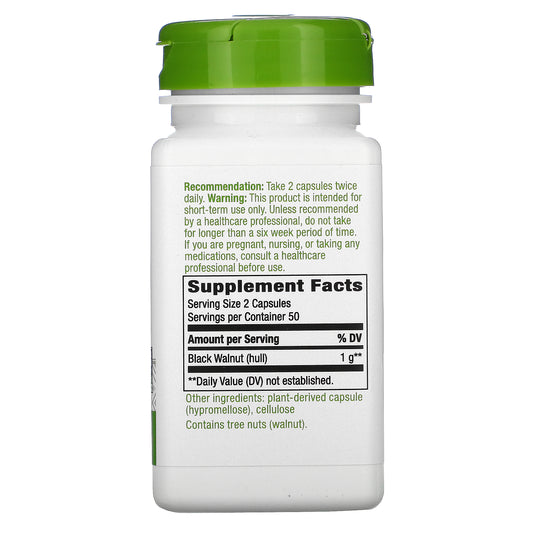 Nature's Way, Black Walnut Hulls, 500 mg, Vegan Capsules