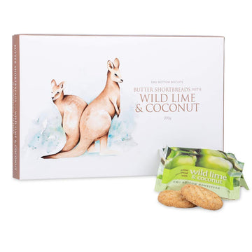 Shortbread Butter Cookies with Wild Lime & Coconut Individually Wrapped Gourmet Snacks 20 Count