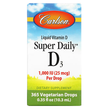 Carlson Labs, Super Daily D3, 1,000 IU, (10.3 ml)