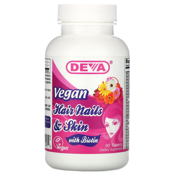 Deva, Vegan Hair Nails & Skin with Biotin,  Tablets
