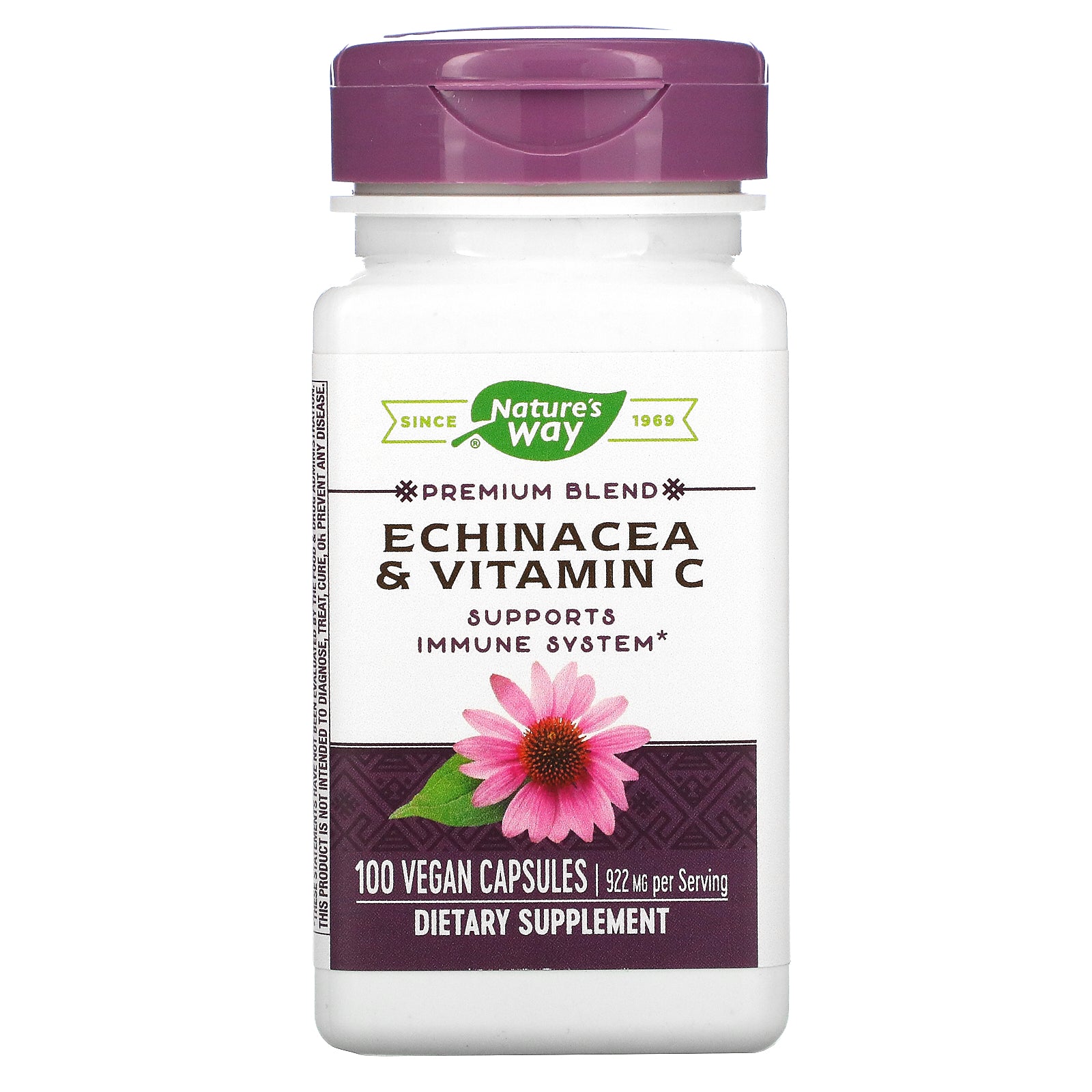 Nature'S Way, Echinacea & Vitamin C, 461 Mg Vegan Capsules
