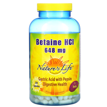 Nature's Life, Betaine HCL, 648 mg Capsules