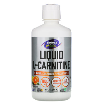 NOW Foods, Sports, Liquid L-Carnitine, Citrus Flavor, 1,000 mg