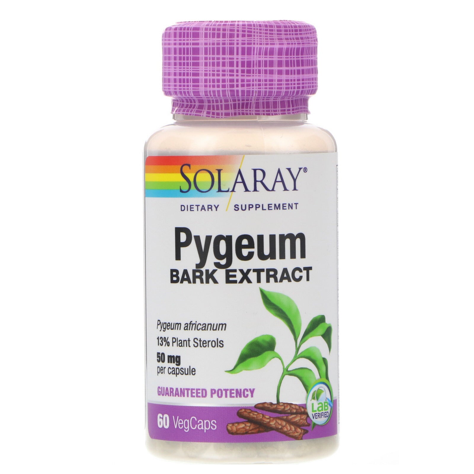 Solaray, Pygeum Bark Extract, 50 mg, VegCaps