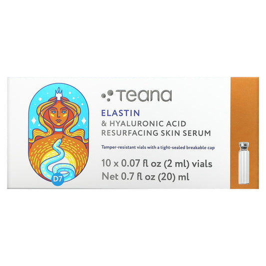 Teana Laboratories, Elastin & Hyaluronic Acid Resurfacing Skin Serum 0.07 fl oz (2 ml) Each