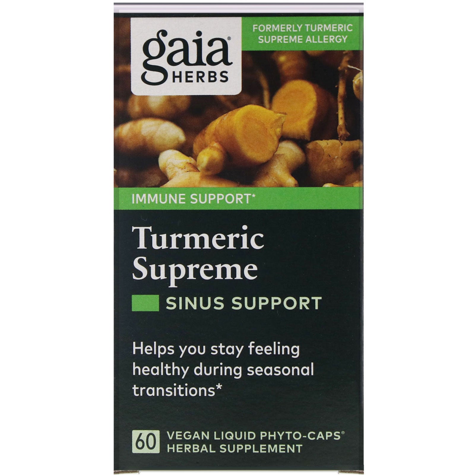 Gaia Herbs, Turmeric Supreme, Sinus Support Vegan Liquid Phyto-Caps
