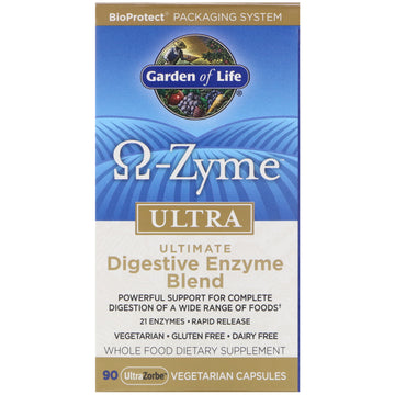 Garden of Life, O-Zyme Ultra, Ultimate Digestive Enzyme Blend UltraZorbe Vegetarian Capsules