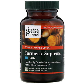 Gaia Herbs, Turmeric Supreme, Pain Vegan Liquid Phyto-Caps