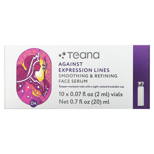 Teana Laboratories, Against Expression Lines Smoothing & Refining Face Serum, 10 Vials(2 ml) Each