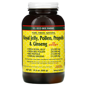 Y.S. Eco Bee Farms, Royal Jelly, Pollen, Propolis & Ginseng, In Honey