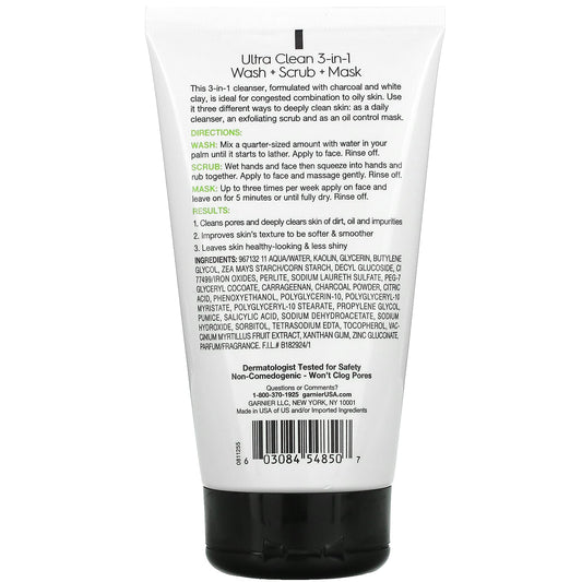 Garnier, SkinActive, Ultra Clean 3-In-1 with Charcoal (132 ml)