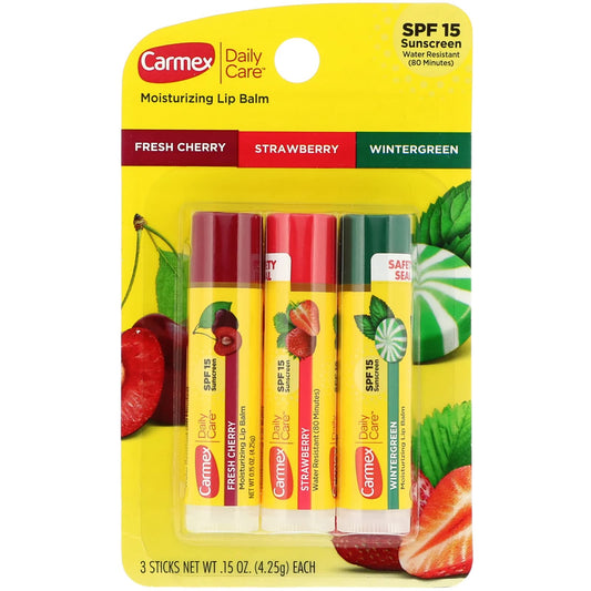 Carmex, Daily Care, Moisturizing Lip Balm, Variety, SPF 15, .15 oz (4.25 g) Each