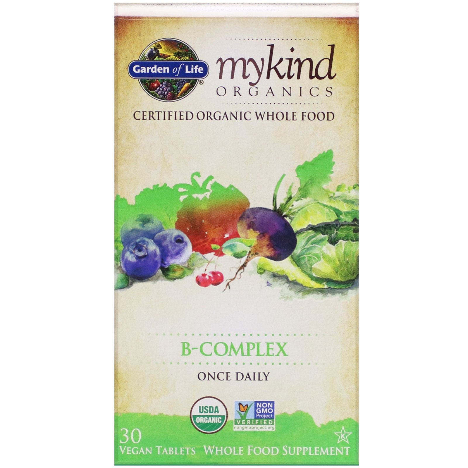 Garden Of Life, Mykind Organics, B-Complex, Vegan Tablets