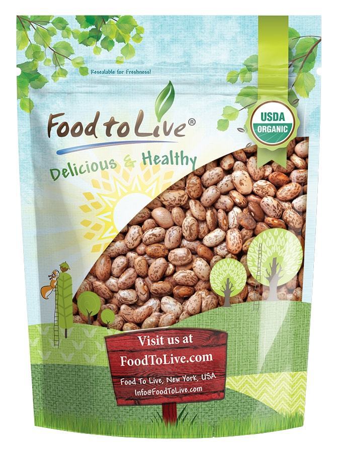 Organic Pinto Beans- Non-GMO, Kosher, Raw, Sproutable, Vegan, Bulk by Food to Live