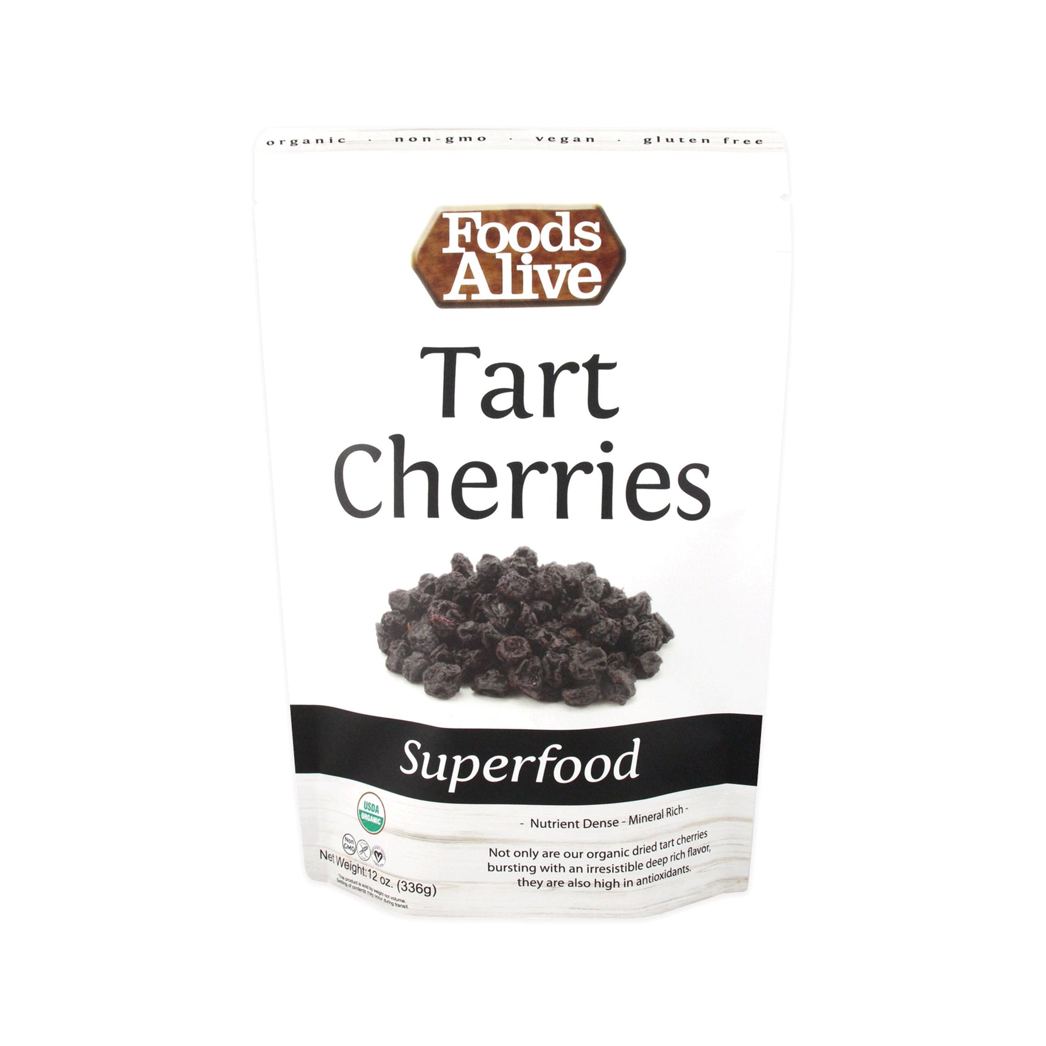 Foods Alive Organic Dried Tart Cherries, Unsweetened