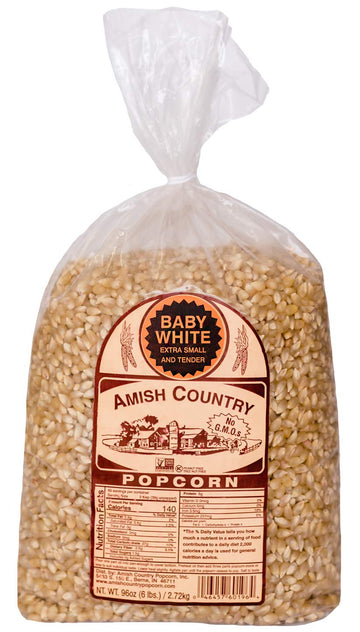 Amish Country Popcorn | Bag | Baby White Popcorn Kernels | Small and Tender | Old Fashioned with Recipe Guide (Baby White, Bag) Can I sell?