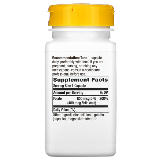 Nature'S Way, Folate, 800 Mcg, Capsules