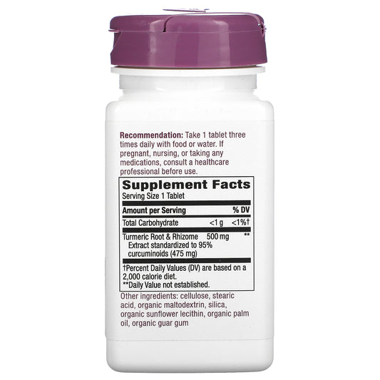 Nature's Way Turmeric, Premium Extract, Supports Joint Health*, Standardized to 95% Curcuminoids, 500 mg per Serving, Non-GMO Project Verified, 60 Tablets (Packaging May Vary)