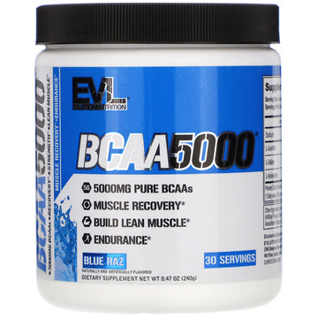 EVLution Nutrition, BCAA5000, Blue Raz