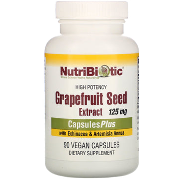 NutriBiotic, Grapefruit Seed Extract with Echinacea & Artemisia Annua, High Potency, 125 mg Vegan Capsules