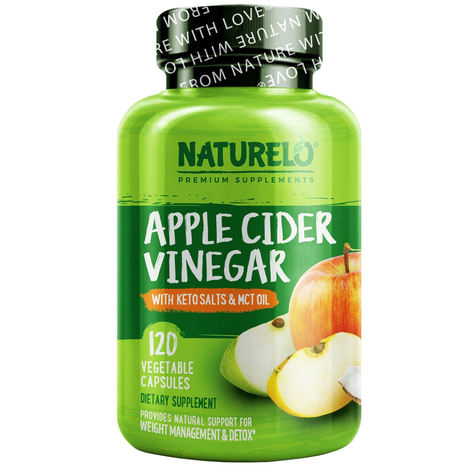 NATURELO, Apple Cider Vinegar with Keto Salts & MCT Oil